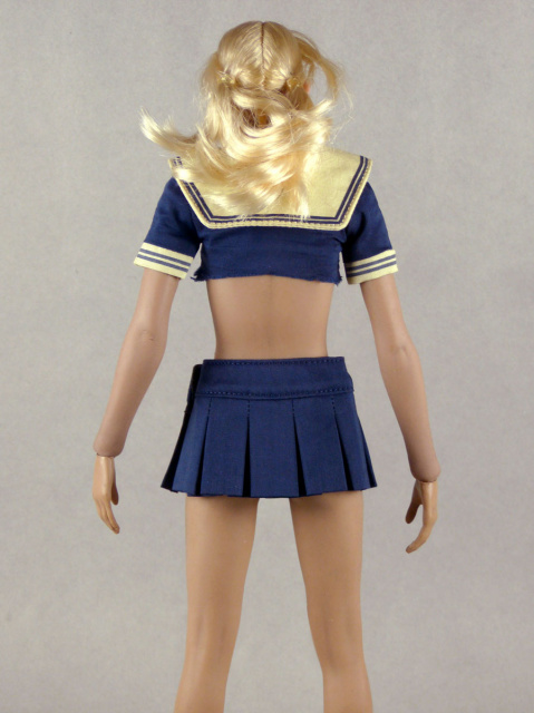Female Sexy School Girl Navy Uniform with Mini Navy Skirt Set